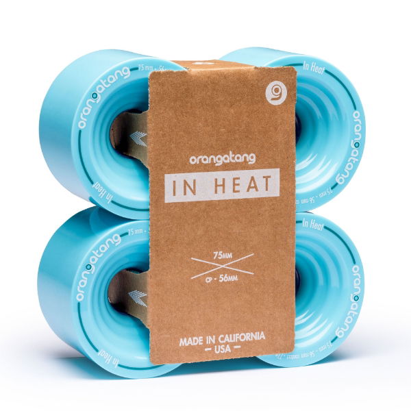 ORANGATANG "IN HEAT" inc JEHU V2 BEARINGS - BLUE 75mm 77a (Set 4)