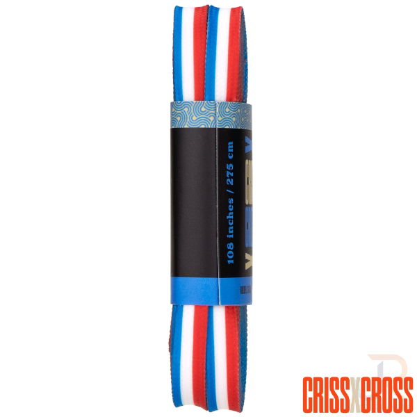CRISS CROSS X DERBY LACES - TRIO - BLUE/RED/WHT - 108"
