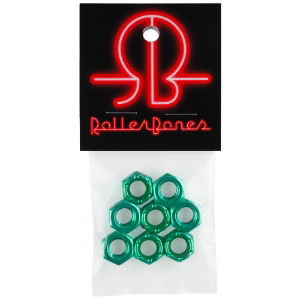 ROLLERBONES AXLE NUTS - 8mm - GREEN (Pack 8)