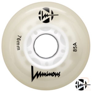 LUMINOUS LED INLINE WHEEL - WHITE GLOW - 76mm/85a (UNIT)