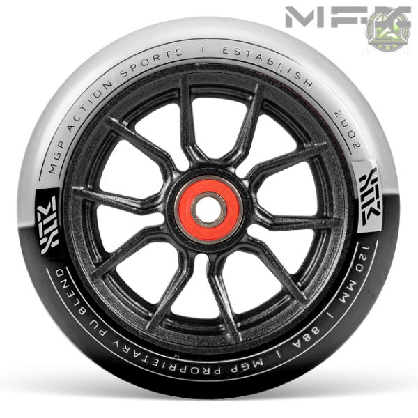 MFX SYNDICATE AR120 DUAL URETHANE WHEELS - BLACK/WHITE