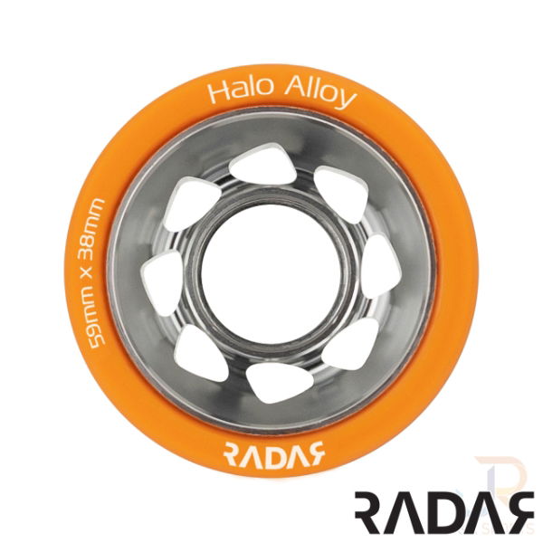 RADAR WHEELS (4) - HALO ALLOY - ORANGE - 59 x 38mm/99a