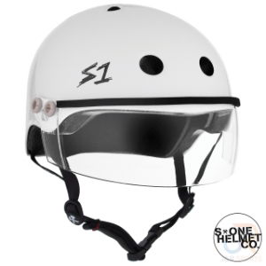S1 LIFER Helmet inc Visor - White Gloss - Angled - SHLIVWG