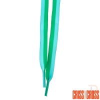 CRISS CROSS X DERBY LACES - DUO - GREEN/BLUE - 90"