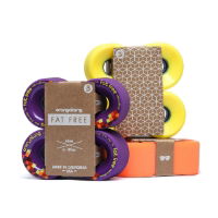 ORANGATANG "FAT FREE" inc JEHU V2 BEARINGS - YELLOW 65mm 86a (Set 4)