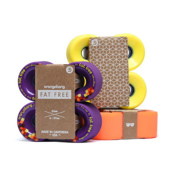 ORANGATANG "FAT FREE" inc JEHU V2 BEARINGS - ORANGE 65mm 80a (Set 4)