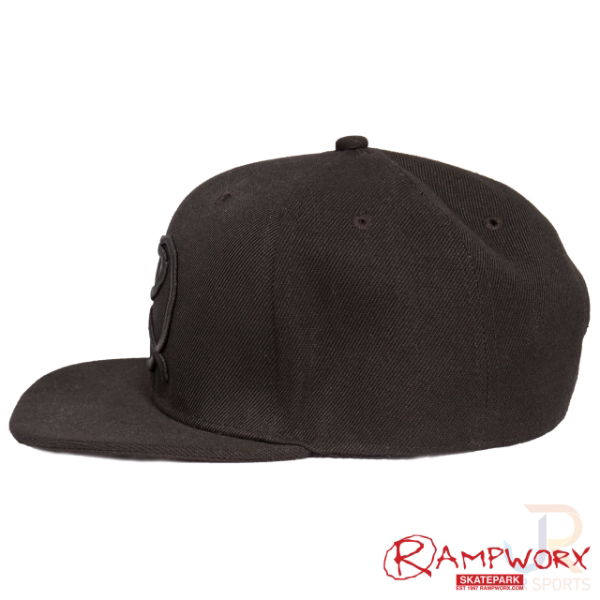 Rampworx SnapBacks LE97_7 - Bk Bk BK - Left Side - RXSBRW45