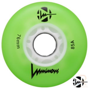 LUMINOUS LED INLINE WHEEL - GREEN - 76mm/85a (UNIT)
