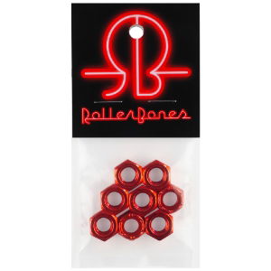 ROLLERBONES AXLE NUTS - 8mm - RED (Pack 8)