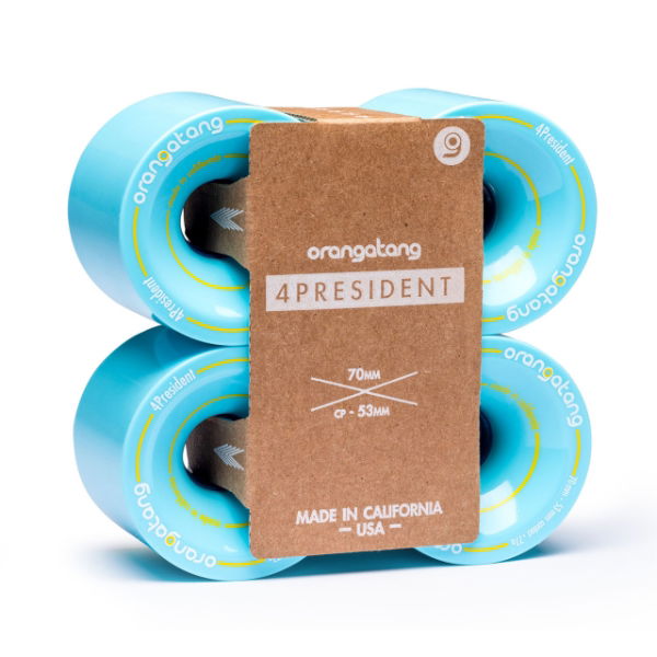 ORANGATANG "4PRESIDENT" inc JEHU V2 BEARINGS - BLUE 70mm 77a (Set 4)