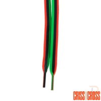 CRISS CROSS X DERBY LACES - TRIO - BLK/GRN/RED - 90"