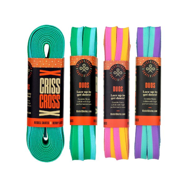 CRISS CROSS X DERBY LACES - DUO - GREEN/BLUE - 90"