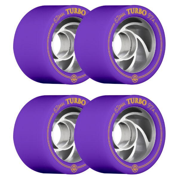 ROLLERBONES - TURBO ALU HUB WHEEL PURPLE (8) - 62mm/97a